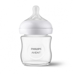 Philips AVENT Natural Response - Стъклено шише за хранене 120 мл с биберон без протичане Поток 2, 0м+