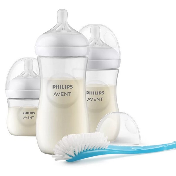 Продукт Philips AVENT Natural Response - Комплект за новородено с 3 шишета за хранене с биберони без протичане и четка за почистване - 0 - BG Hlapeta