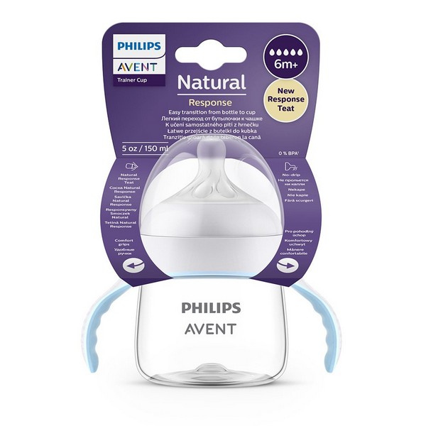 Продукт Philips Avent Natural Response Поток 5, 6м+ - Тренировъчно шише 150мл  за преход към чаша с дръжки с биберон без протичане  - 0 - BG Hlapeta
