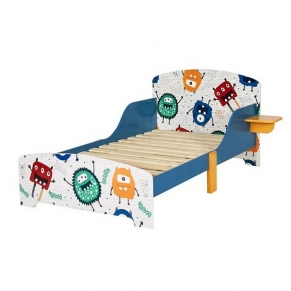 Ginger Home - Детско Дървено Легло със Защита от Падане, Ламелна Подматрачна Рамка 140/70 см, Удобна Поставка