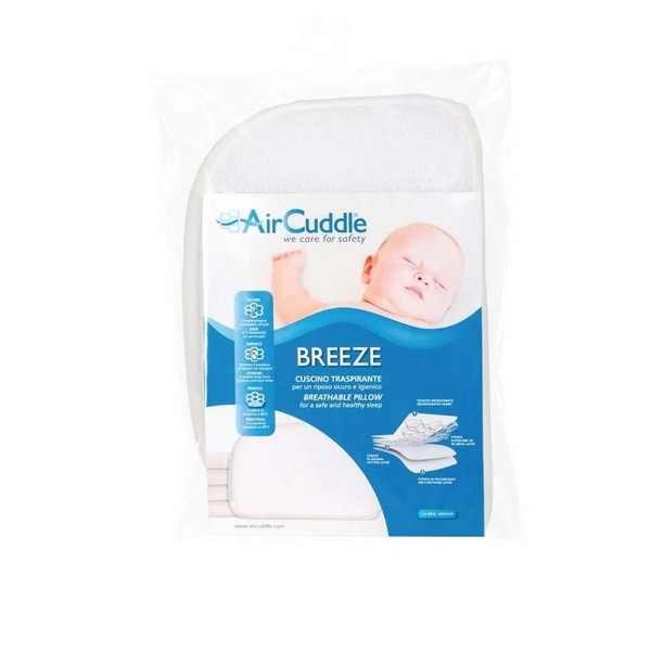 Продукт AirCuddle BREEZE MED - Антирефлуксна възглавница за количка с непромокаем протектор с дишаща 3D структура - 29/33 см - 0 - BG Hlapeta