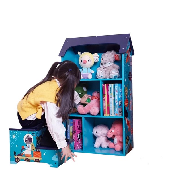 Продукт Ginger home UNIVERSE Къщичка - Детска Дървена Етажерка, Секция за Съхранение на Играчки и Книжки, Библиотека - 0 - BG Hlapeta