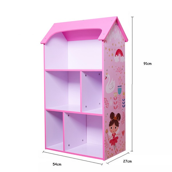 Продукт Ginger home DREAMS - Детска Дървена Етажерка, Секция за Съхранение на Играчки и Книжки, Библиотека - Къщичка - 0 - BG Hlapeta