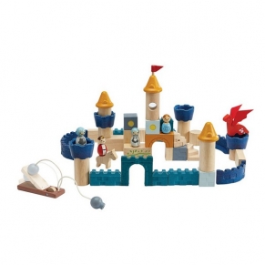 Plan toys Castle blocks - Дървен замък