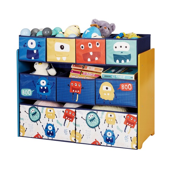 Продукт Ginger home MONSTER - Детски Органайзер за Играчки, Eетажерка, Секция, с 9 Текстилни Кутии за Съхранение - 0 - BG Hlapeta