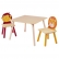 Ginger home ANIMALS - Детска Дървена Маса с 2 Столчета, Комплект - за Учене, Игра, Рисуване, Хранене 1