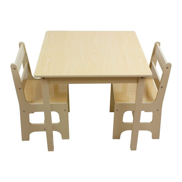 Продукт Ginger home NATURE - Детска Маса с 2 Столчета, Комплект от Дърво - за Учене, Игра, Рисуване, Хранене - 0 - BG Hlapeta