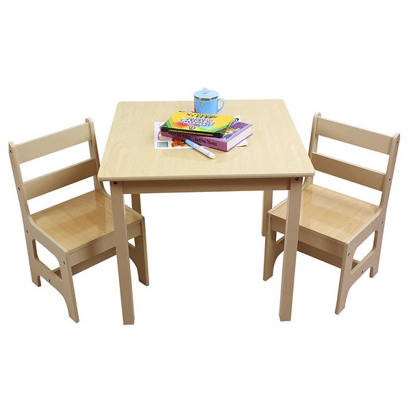 Продукт Ginger home NATURE - Детска Маса с 2 Столчета, Комплект от Дърво - за Учене, Игра, Рисуване, Хранене - 0 - BG Hlapeta