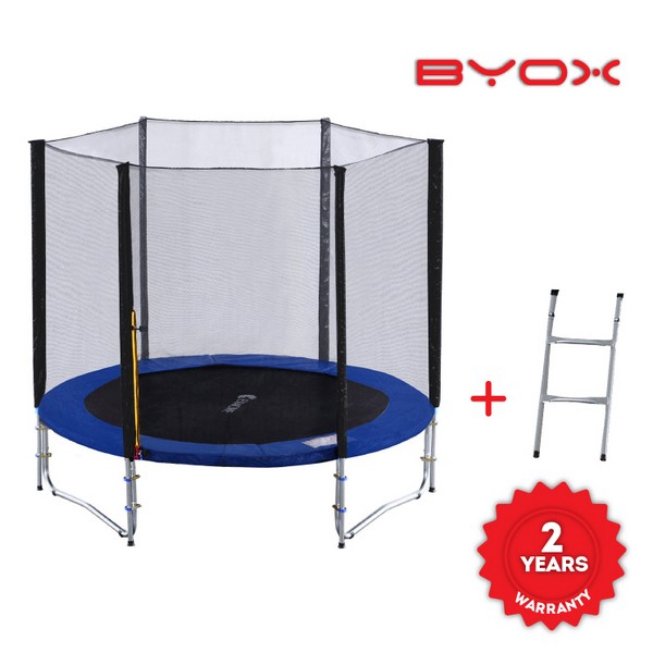 Продукт Byox 244см (8ft) - Батут с външна мрежа + стълба - 0 - BG Hlapeta