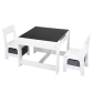 Продукт GINGER HOME WHITE - Детска Маса с 2 Столчета, Двустранна с Черна Дъска, Кутии за Съхранение,Комплект от Дърво за Игра, Учене, Хранене - 13 - BG Hlapeta