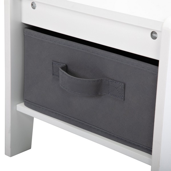 Продукт GINGER HOME WHITE - Детска Маса с 2 Столчета, Двустранна с Черна Дъска, Кутии за Съхранение,Комплект от Дърво за Игра, Учене, Хранене - 0 - BG Hlapeta