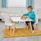 Продукт GINGER HOME WHITE - Детска Дървена Маса с 2 Столчета, Комплект - за Учене, Игра, Рисуване, Хранене - 1 - BG Hlapeta