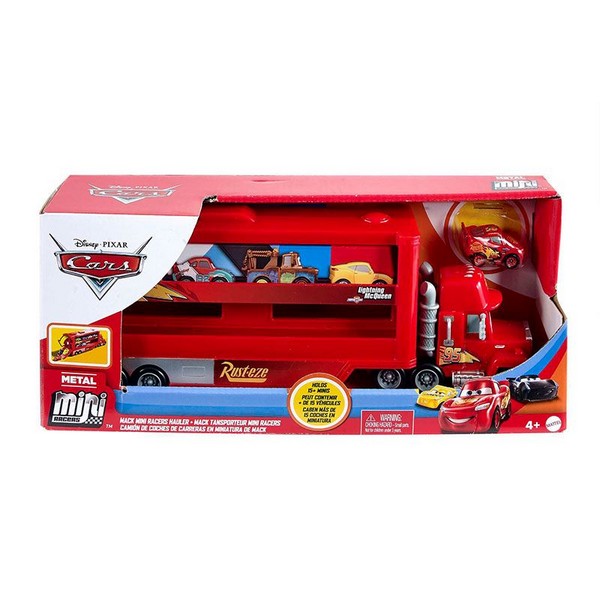 Продукт Mattel Cars, Mack Mini Racers Hauler - Детски камион с количка - 0 - BG Hlapeta