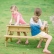 Classic world - Детски дървен комплект маса с пейка за игра с пясък и вода 2