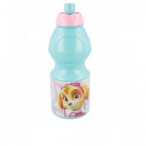 Girl Pup Power - Пластмасова спортна бутилка с картинка, 400 мл