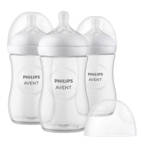 Philips AVENT Natural Response  Поток 3, 1м+- Комплект 3 бр. шишета 260 мл за хранене с биберон без протичане Natural Response 