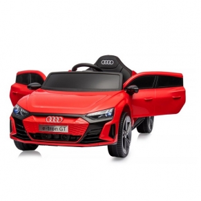 Акумулаторна кола Audi e-Tron 12V с кожена седалка и отварящи се врати