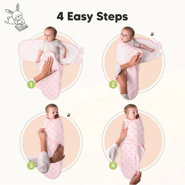 Продукт KeaBabies - Пелени За Повиване Organic 3 бр Розови Цветя - 0 - BG Hlapeta