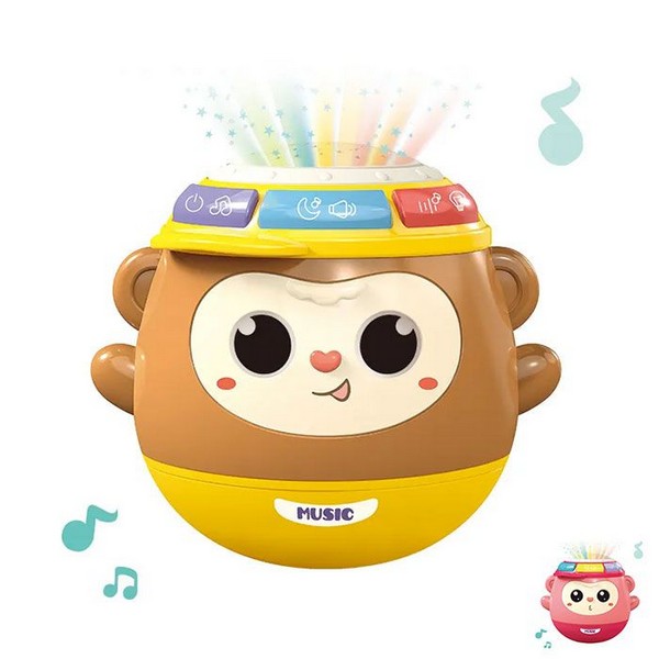 Продукт Rtoys - Музикална бебешка играчка неваляшка 4 в 1 Маймунка с музика звуци и прожектор - 0 - BG Hlapeta