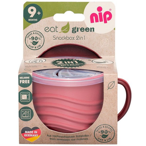 Продукт NIP Eat Green SnackBox - Детска чаша с капак 2 в 1, за пиене и за храна - 0 - BG Hlapeta