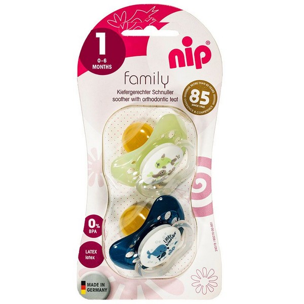 Продукт NIP Family Латекс Залъгалки етап 1, 0-6 месеца, 2 бр. - 0 - BG Hlapeta