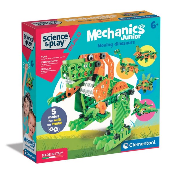 Продукт CLEMENTONI Science Play Mechanics Junior Динозаври - Конструктор 130ч. - 0 - BG Hlapeta