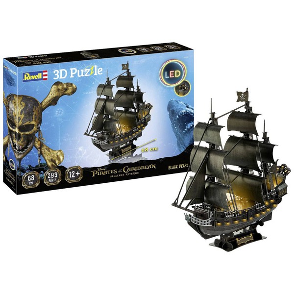 Продукт Revell Карибски пирати - Черната перла Пъзел, с LED осветление, 293 части - 0 - BG Hlapeta
