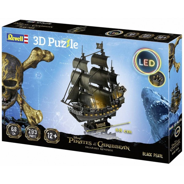 Продукт Revell Карибски пирати - Черната перла Пъзел, с LED осветление, 293 части - 0 - BG Hlapeta