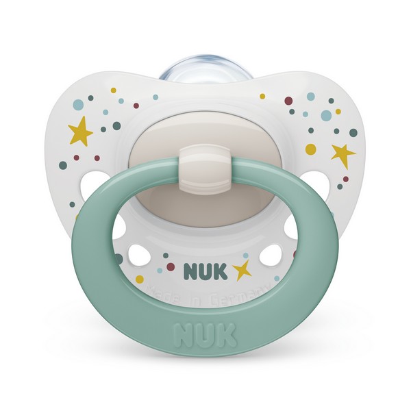 Продукт NUK Signature - Биберон залъгалка силикон 0-6 мес. 1бр + кутийка за съхранение и стерилизация в микровълнова - 0 - BG Hlapeta