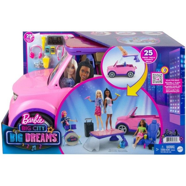 Продукт Mattel Barbie Big City Big Dreams с 24 аксесоара - Кола за кукли - 0 - BG Hlapeta