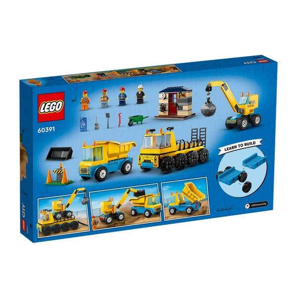 Продукт LEGO City Great Vehicles - Строителни камиони и кран с разбиваща топка - 0 - BG Hlapeta