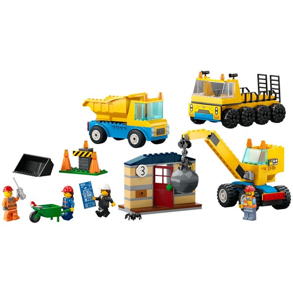 Продукт LEGO City Great Vehicles - Строителни камиони и кран с разбиваща топка - 0 - BG Hlapeta