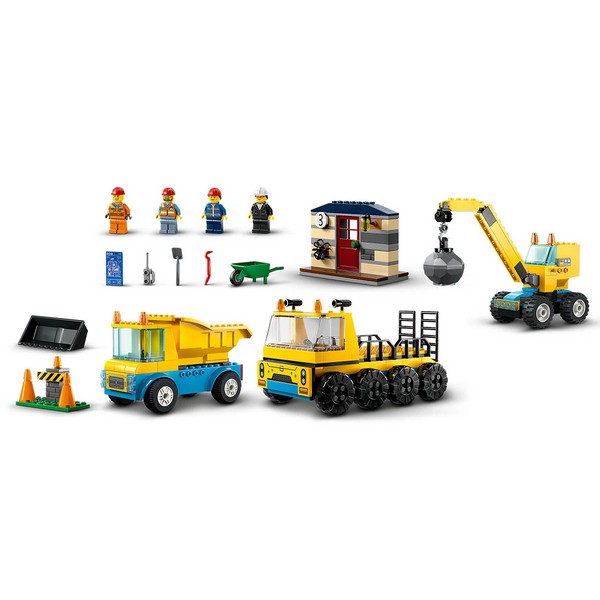 Продукт LEGO City Great Vehicles - Строителни камиони и кран с разбиваща топка - 0 - BG Hlapeta