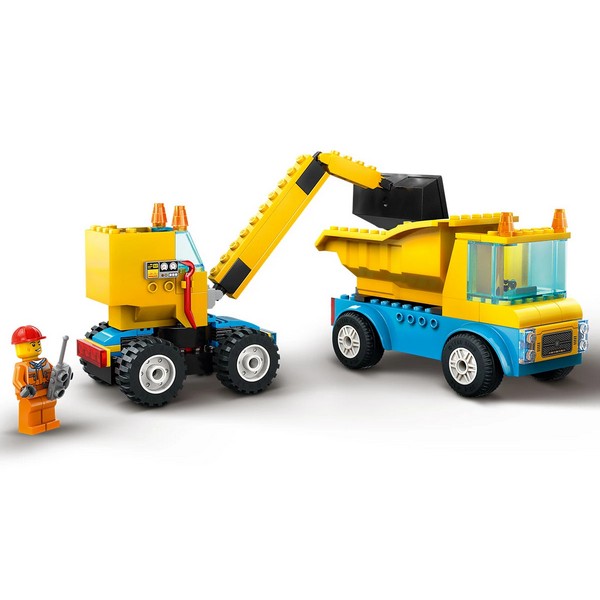 Продукт LEGO City Great Vehicles - Строителни камиони и кран с разбиваща топка - 0 - BG Hlapeta