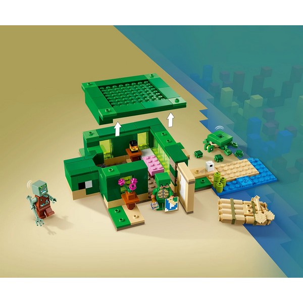 Продукт LEGO Minecraft - Къща на плажа на костенурките - 0 - BG Hlapeta