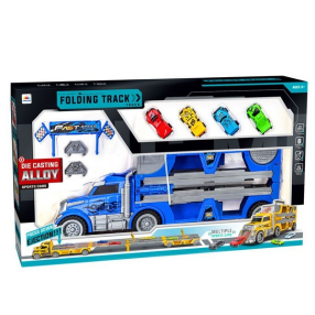 RTOYS - Детска писта автовоз 2 в 1 с 4 коли