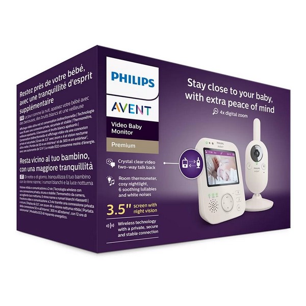 Продукт Philips AVENT Premium - Дигитален видео бебефон с 3,5-инчов цветен екран, нощно виждане, двустранна комуникация и термометър - 0 - BG Hlapeta
