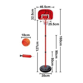 Zizito - Баскетболен кош със стойка, регулируем от 50 до 160 см. 