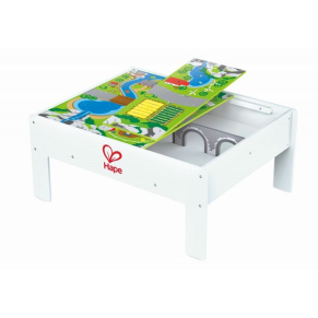 Hape Дървена маса за игра и съхранение на влакчета - Игрален комплект, 4 части