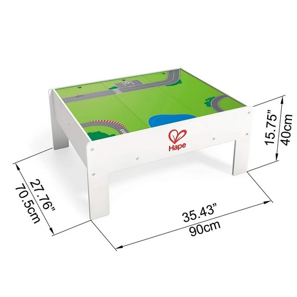 Продукт Hape Дървена маса за игра и съхранение на влакчета - Игрален комплект, 4 части - 0 - BG Hlapeta