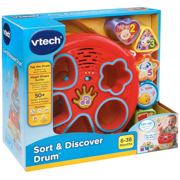 Продукт Vtech Музикален барабан и сортер - Интерактивна играчка, 20 x 20 x 10.5 cm - 0 - BG Hlapeta