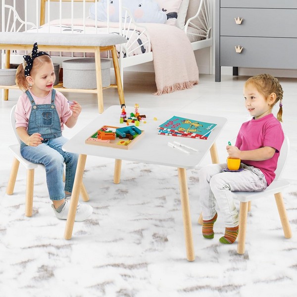 Продукт Ginger Home BUNNY - Детска Дървена Маса с 2 Столчета, Комплект за Учене, Рисуване, Игра, Хранене, за Детска Стая - 0 - BG Hlapeta