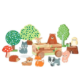 Orange Tree Toys Woodland - Горски животни с количка