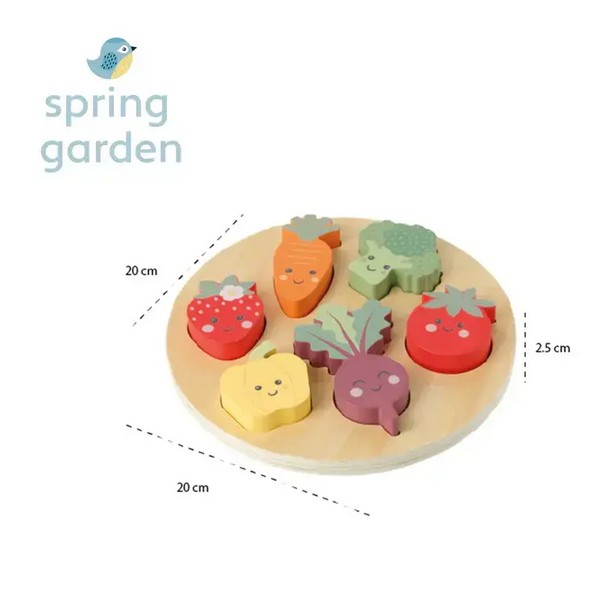 Продукт Orange Tree Toys Spring Garden Щастливи Зеленчуци - Дървен Пъзел - 0 - BG Hlapeta