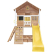 GINGER HOME - Голяма Детска Къща с Пясъчник и Пързалка, за Игра на Открито в Двора и Градината, Дървена, 258х271.5х291 см. 2