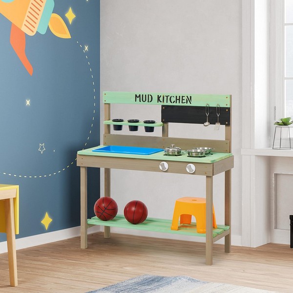 Продукт Ginger home - Детска Кухня от Дърво, за Игра на Открито, Двора, Градината, Подарък за Деца от 3 до 8 години - 0 - BG Hlapeta