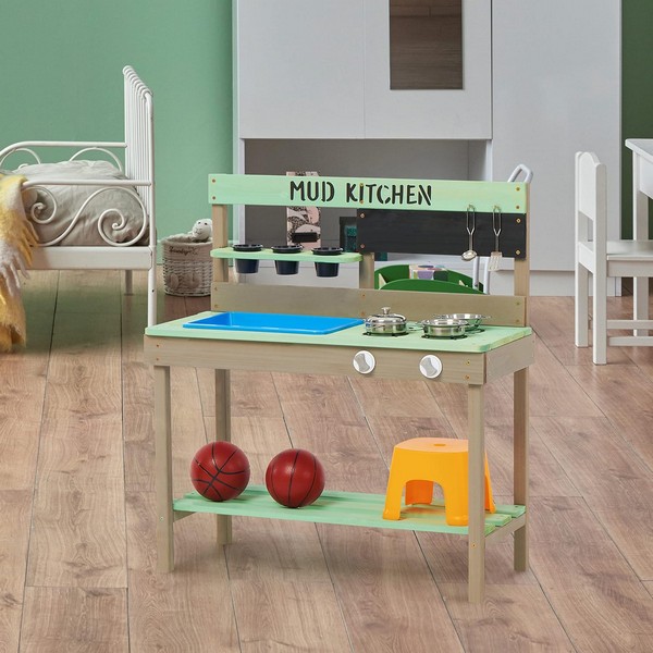 Продукт Ginger home - Детска Кухня от Дърво, за Игра на Открито, Двора, Градината, Подарък за Деца от 3 до 8 години - 0 - BG Hlapeta