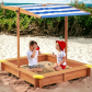 Продукт Ginger home - Детски пясъчник от дърво 118х118х118 см, с регулируемeм, водоустойчив сенник-покривало anti-UV. - 4 - BG Hlapeta