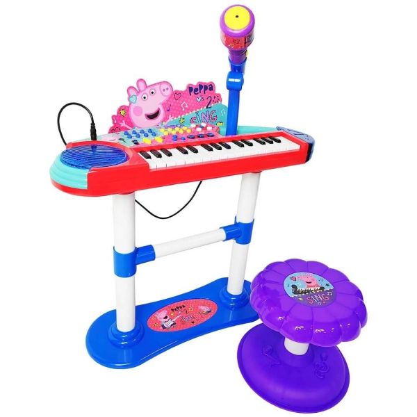 Продукт Claudio Reig Peppa Pig - Детско електрическо пиано с табуретка и микрофон - 0 - BG Hlapeta