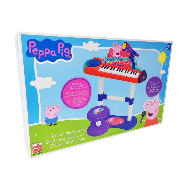 Продукт Claudio Reig Peppa Pig - Детско електрическо пиано с табуретка и микрофон - 0 - BG Hlapeta